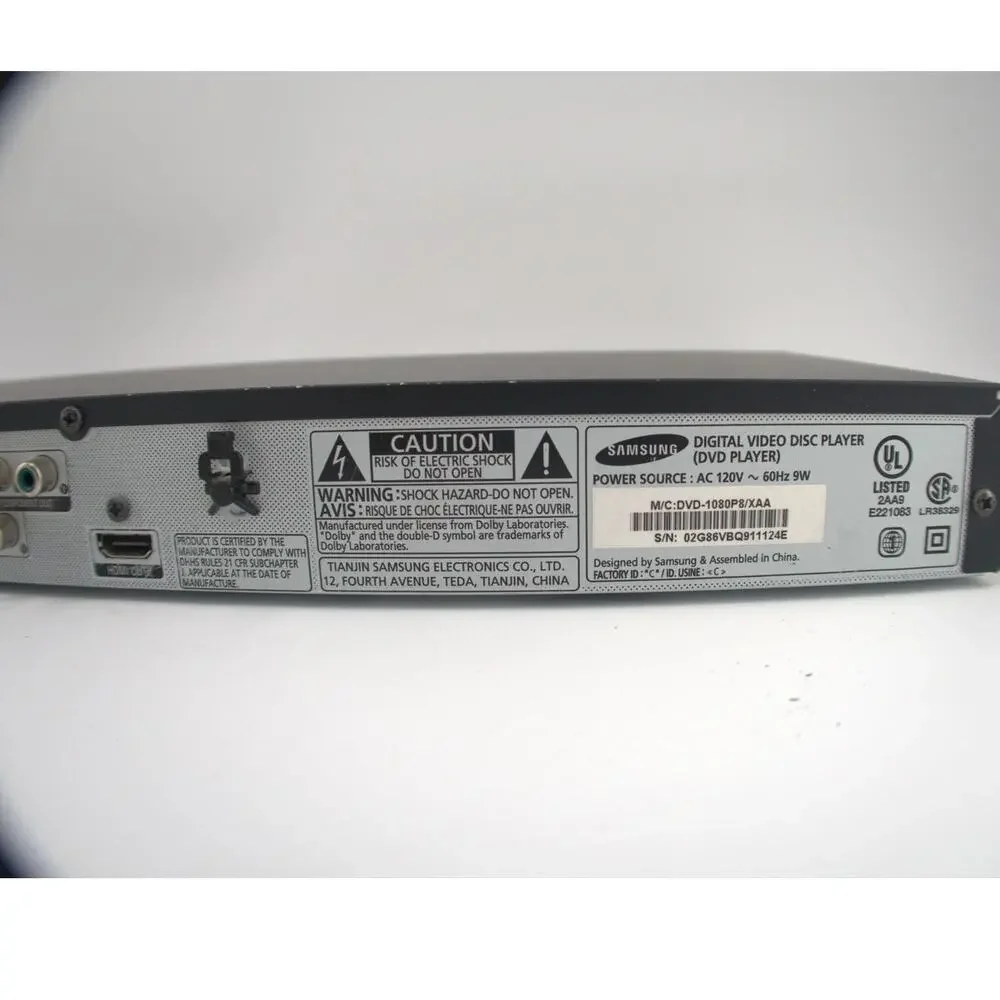 Samsung Full HD Up-Scaling DVD Player 1080P8/XAA Tested Works